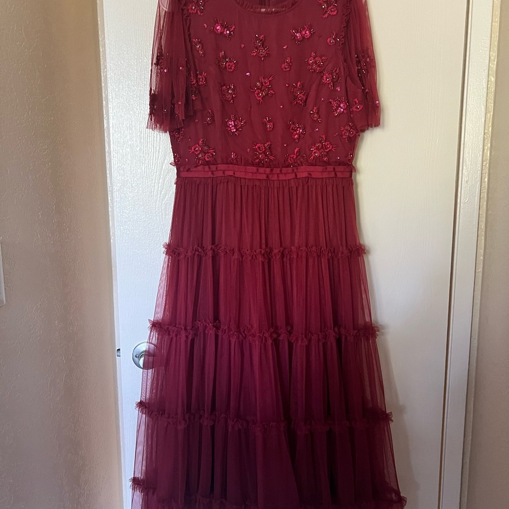 Ivy City Co Burgundy Midi Dress